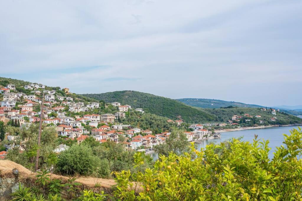 Seaside House With View Over Pagasitikos Afissos Bagian luar foto